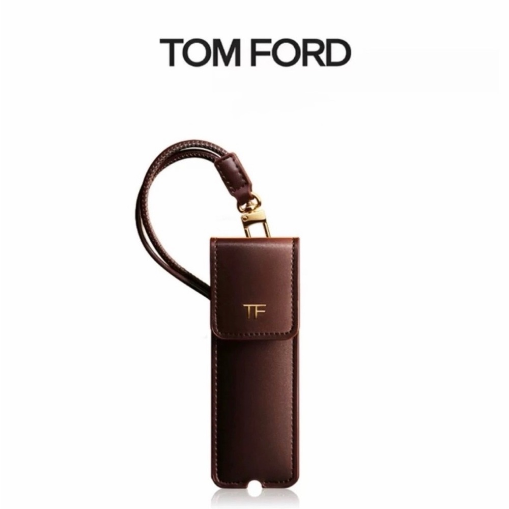Tom Ford Brown Leather Lipstick Case